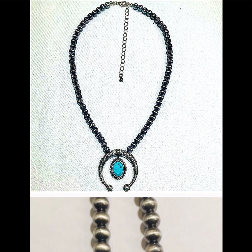 OUT OF STOCK🦋SILVER SQUASH BLOSSOM NECKLACE                      LAST 1 - Picture 4 of 10